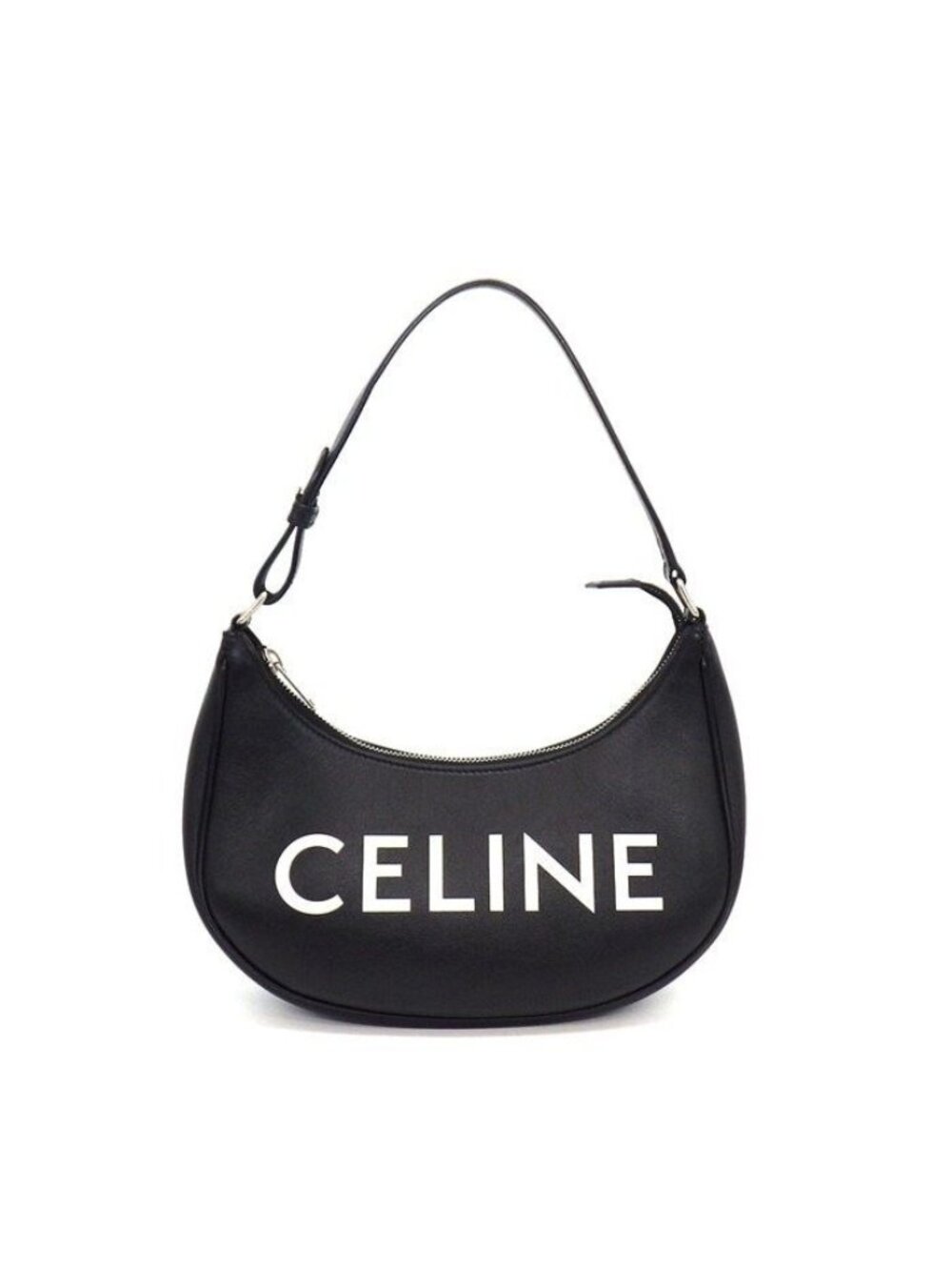 Celine Shoulder Bag Medium Ava Black White Leather Silver